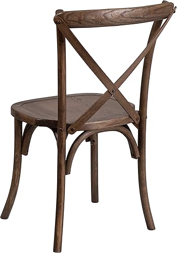 Miniatura 7 de EMMA + OLIVER Silla apilable de madera americana con respaldo cruzado