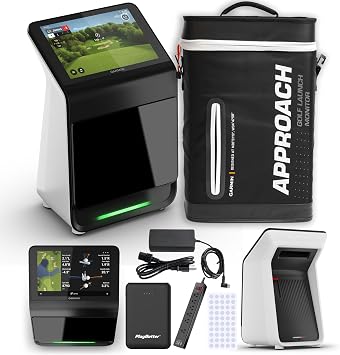 Garmin Approach R50 Golf Launch Monitor & Simulator Surge/Charger Bundle | 10 Color Touchscreen, Ball & Club Metrics, 3 Cameras | Includes PlayBetter Portable Charger, Surge Protector & More