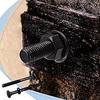 Vista 7 de Zonon Juego de 12 pernos de carro de 1/2 x 4 pulgadas, negro galvanizado, incluye arandelas resistentes a la corrosión y tuercas para accesorios