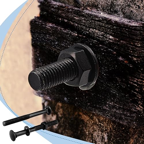 Miniatura 14 de Zonon Juego de 12 pernos de carro galvanizados de 3/8 x 6 pulgadas, color negro, incluye arandelas resistentes a la corrosión y tuercas