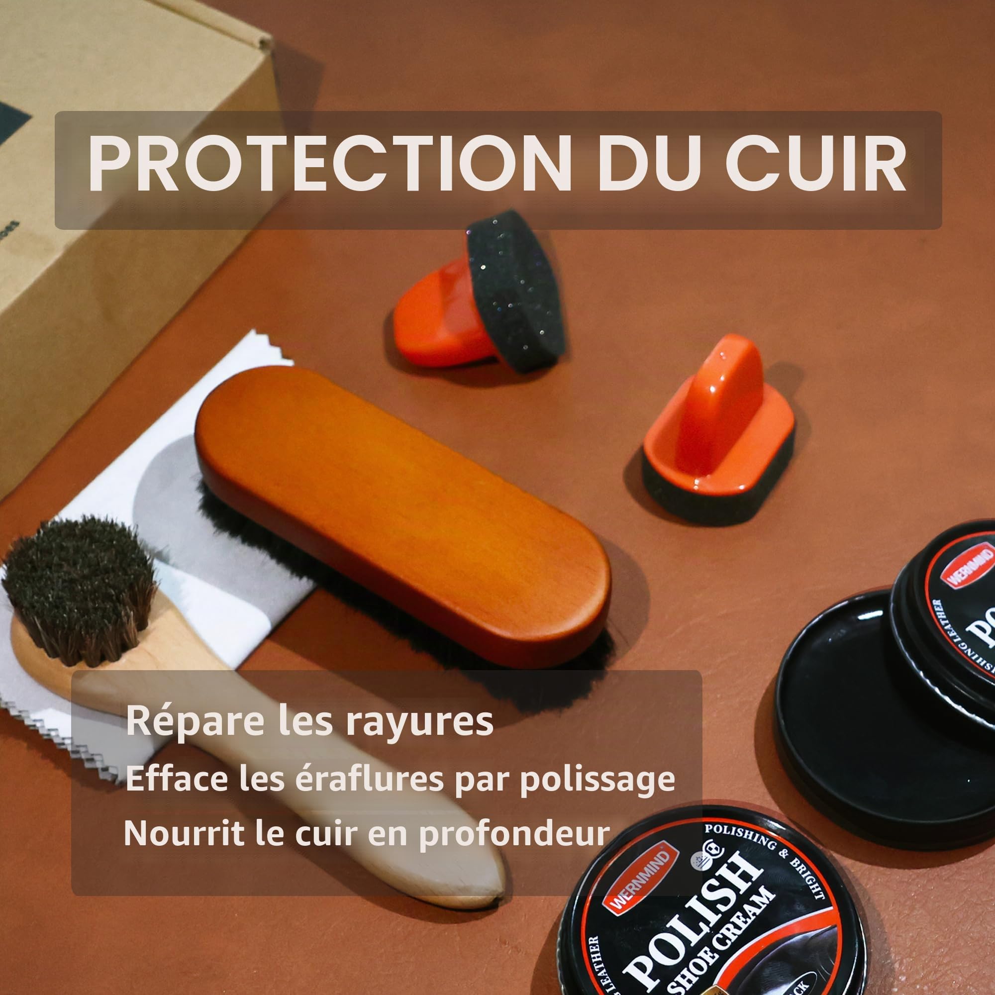 Cirage Noir Marron Incolore Kit De Cirage Chaussures Cuir Chaussure Cirage Marron CrèMe