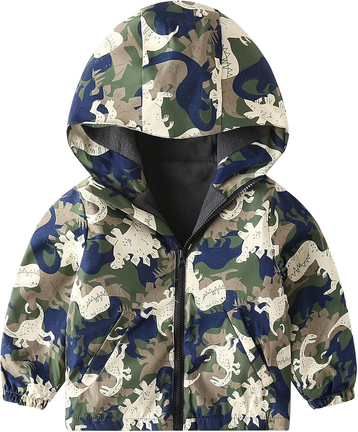 Happy Cherry Toddler Boy Girl Fleece Lined Jackets Waterproof Hooded Windbreaker Coat for Winter Fall 2023