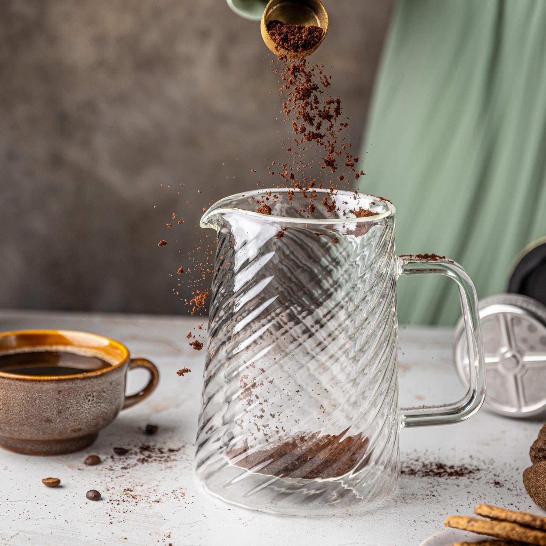 Klausberg Caffè e tè in vetro 1000 ml French Press Gold KB-7767