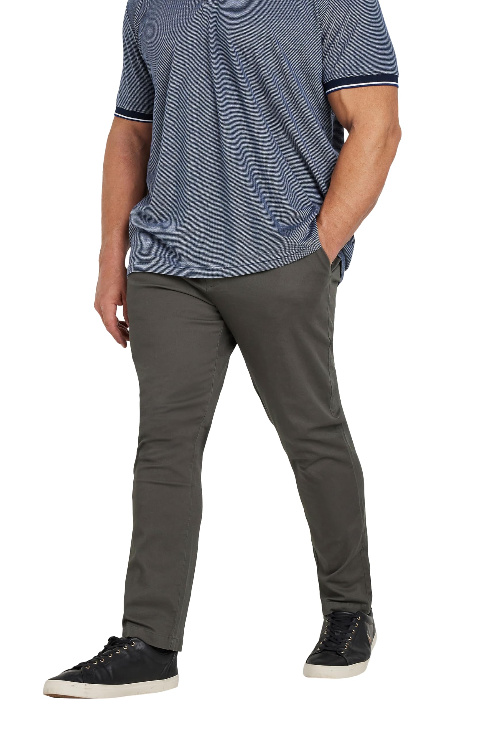 BadRhino Chino Trousers 30", Grey, Size 46, Men
