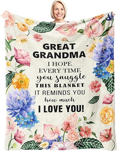 Xutapy Manta de Regalos para Bisabuela 60''X50'', Regalos de Navidad y Cumpleaños para Bisabuela, Manta para Bisabuela