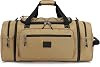 Laripwit Expandable Duffle Holdall Bag for Men 45-50L Medium Travel Duffel Bag Unisex Gym Sports Bag with Shoulder Strap | Multi-Pockets for Weekend Overnight Luggage, Brown