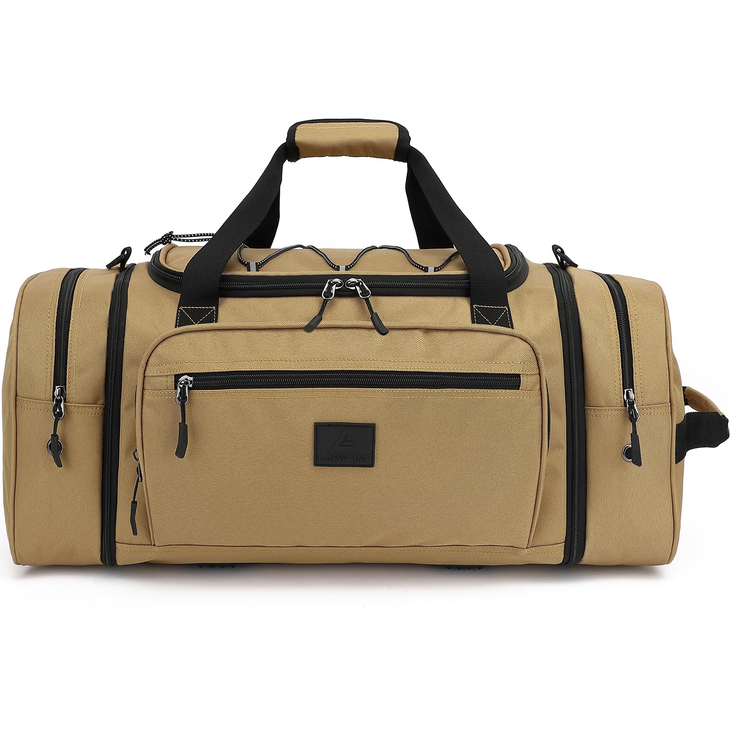 Laripwit Extensible Sac de Voyage Homme 45-50L Sac Weekend Femme Leger pour Camping Grand Sac de Sport Fitness, Marron