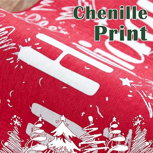 Miniatura 2 de Vangao Alfombra de decoración navideña de 2 x 3 pulgadas, alfombra roja para cocina, alfombra roja de copo de nieve, alfombra delgada plegable de