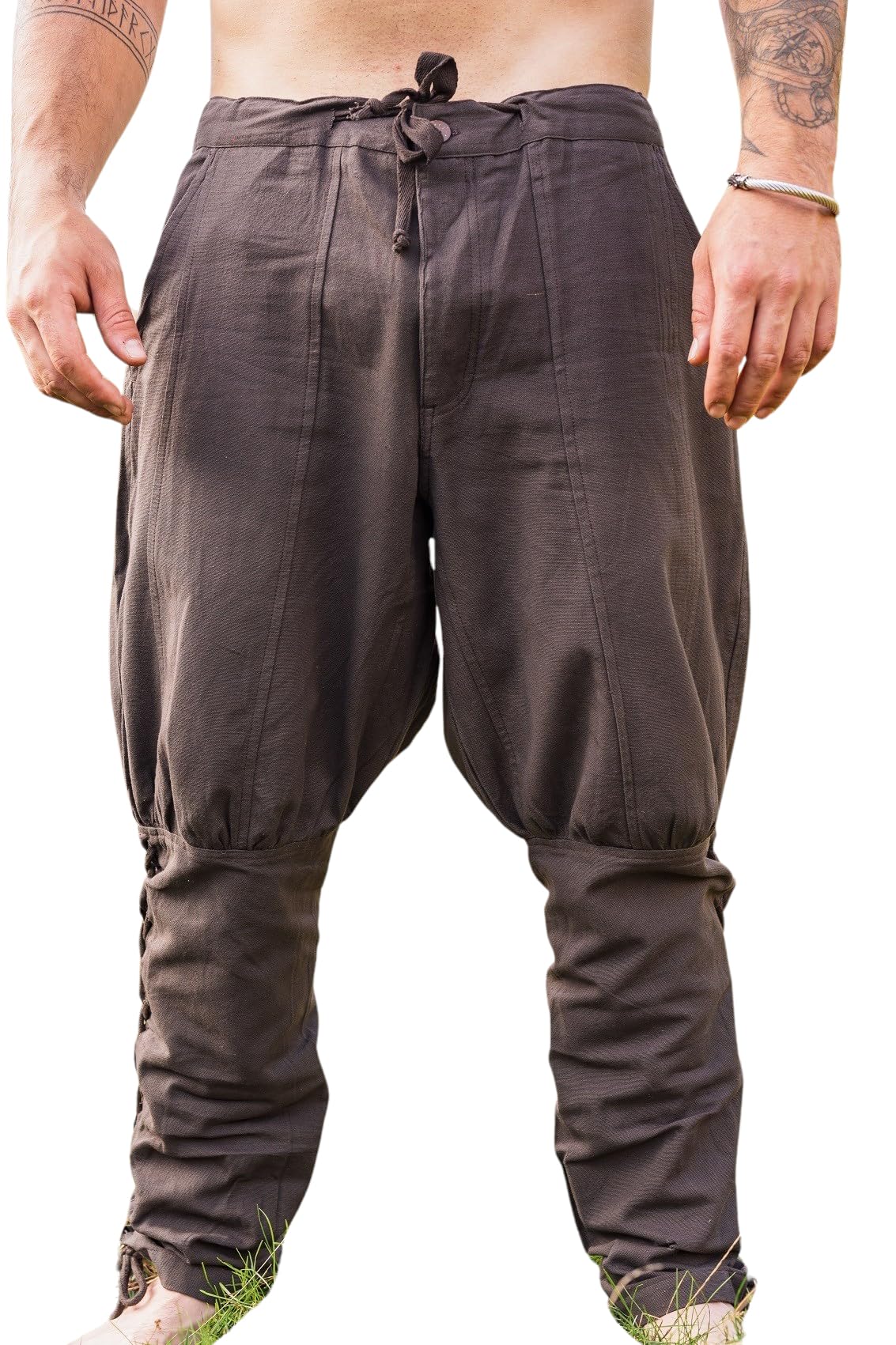 Leonardo Carbone® Magnus, pantaloni vichinghi, con lacci delle gambe, pantaloni da uomo, abbigliamento medievale, pantaloni vichinghi, costume, abbigliamento festival, LARP, cosplay, pantaloni per il
