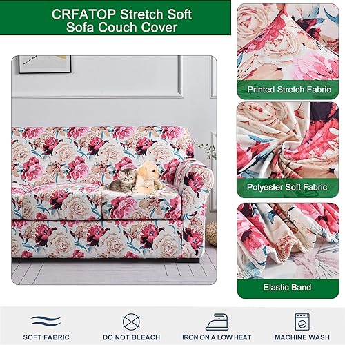 Miniatura 2 de CRFATOP Fundas para sillón de 2 piezas para sala de estar, fundas elásticas para sillón separado, fundas de cojín lavables, protectores de muebles