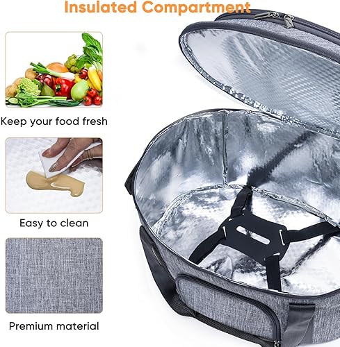Miniatura 5 de Bolsa de transporte de olla de cocción lenta de doble capa para olla de cocción lenta CrockPot y Hamlton Beach de 6 a 8 cuartos de galón, bolsa de