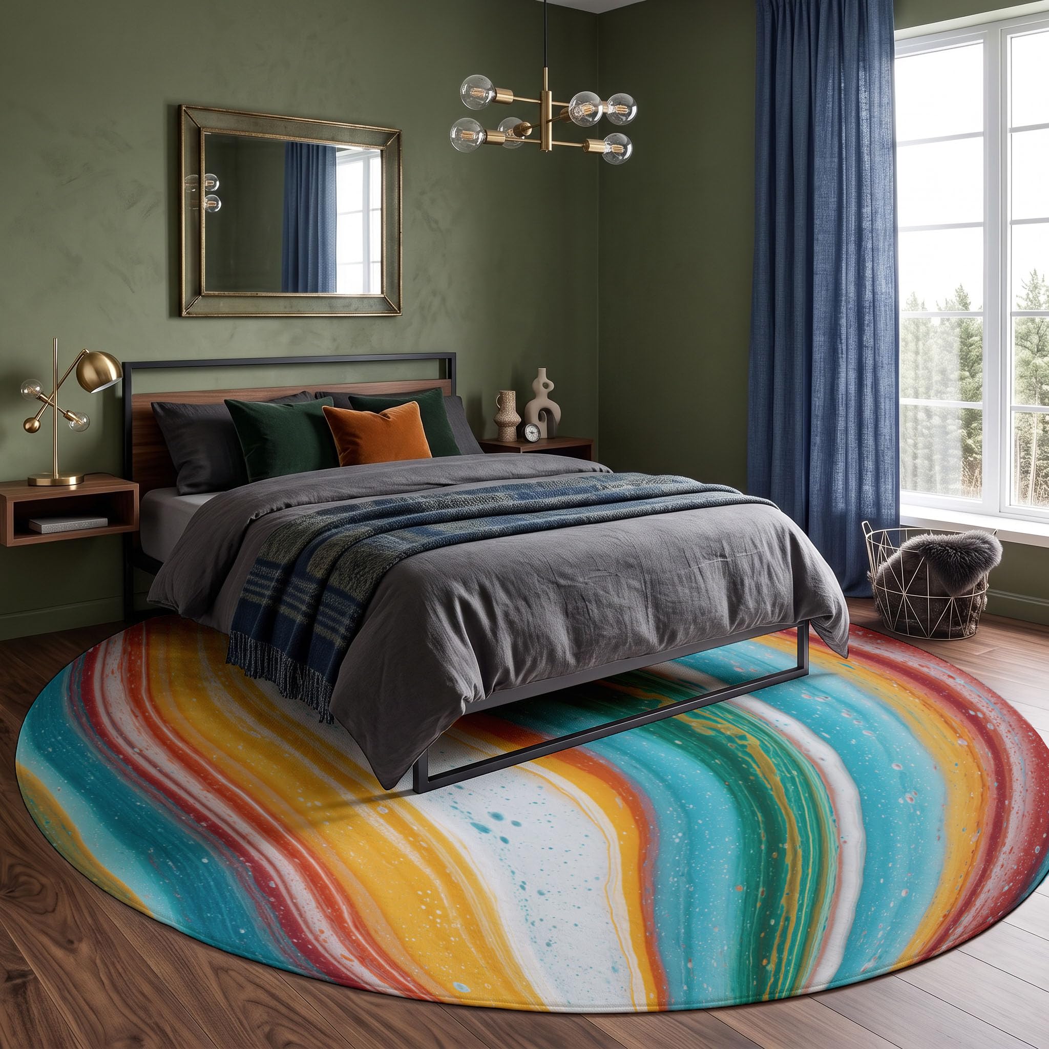 Tapis Rond Art Fluide 180cm