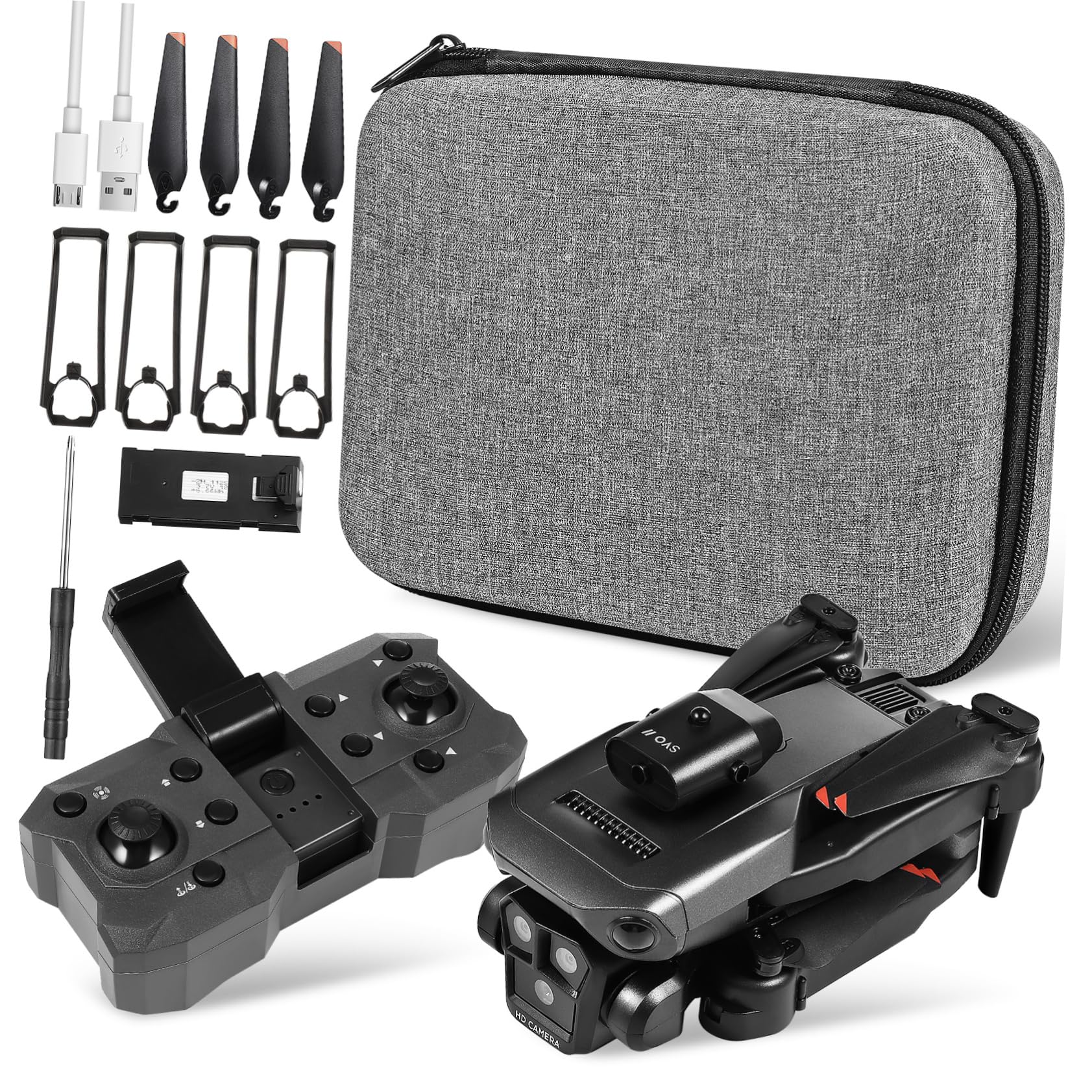 Dron Plegable Modelo Max con Triple Cámara HD y Lente Ajustable