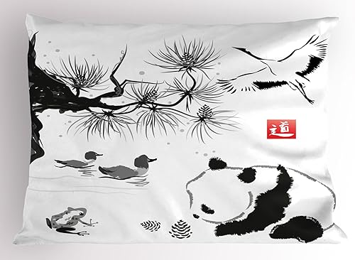 Miniatura 7 de Ambesonne Funda de almohada para amantes de los perros, perros en estudio, Chihuahua, Chow Chow, Cocker Spaniel, caniche de raza pura, estampado de