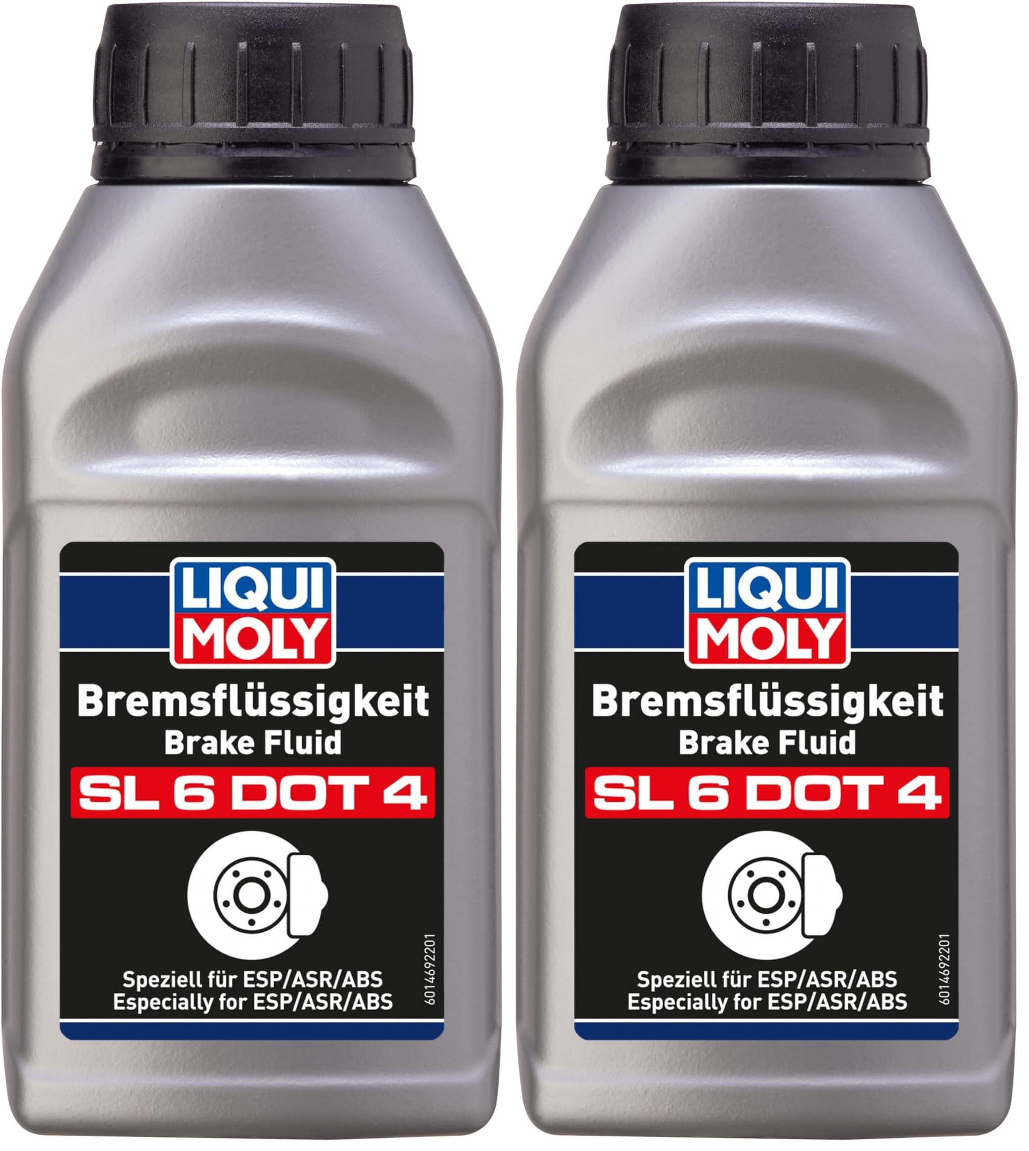 Liqui Moly Bremsflüssigkeit SL6 DOT 4 | 250 ml | Bremsflüssigkeit | Art.-Nr.: 21166, Silber (Packung mit 2)