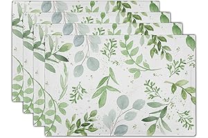Giwawa Sage Green Leaf Placemats Set of 4