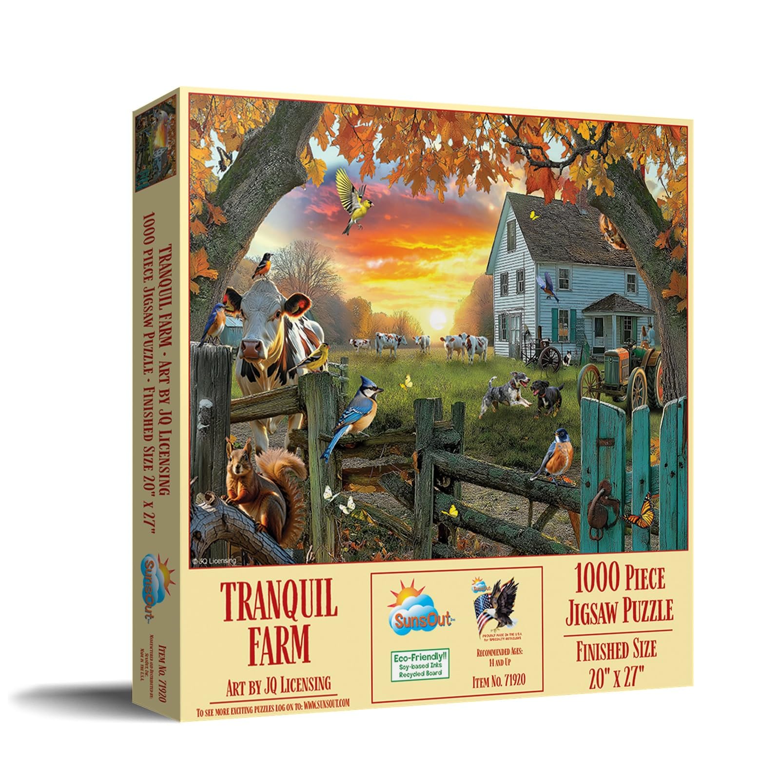 Amazon.com: SunsOut Tranquil Farm 1000 Piece Adult Jigsaw Puzzle