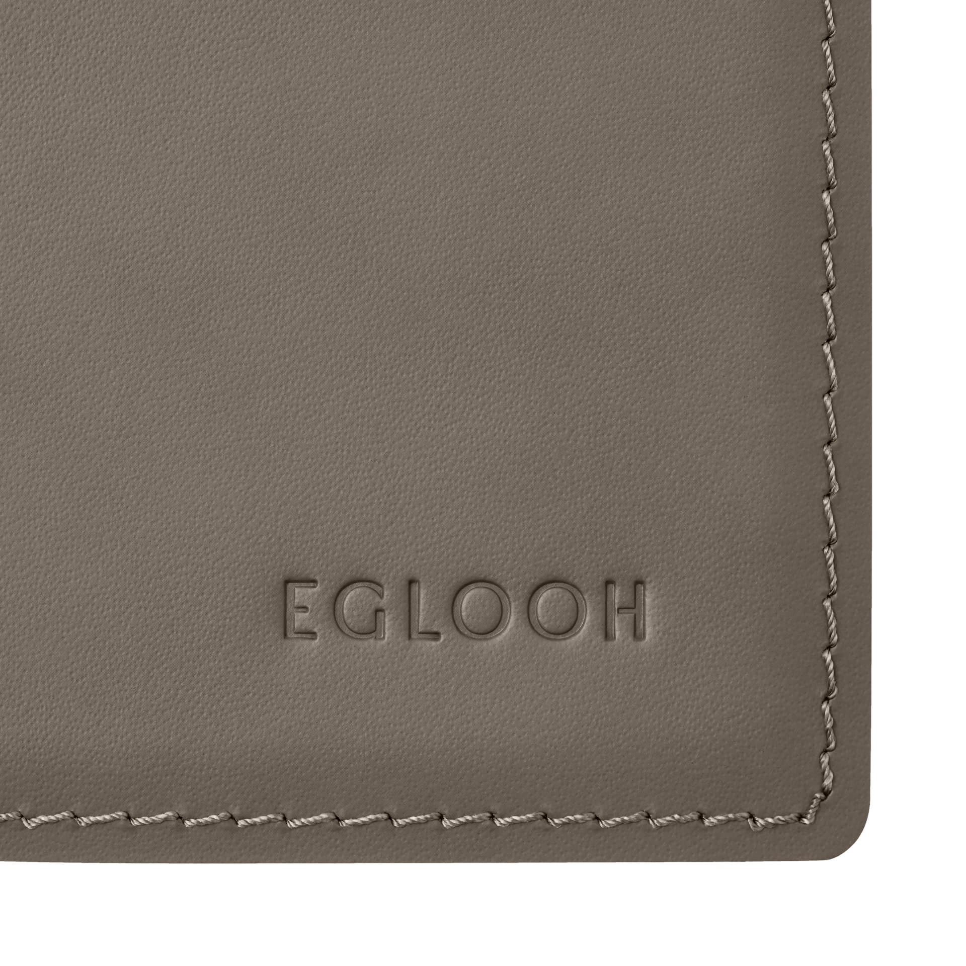 Eglooh - Mercurio - podkładka pod mysz ze skóry taupe szara cm 25x20 - podkładka pod mysz na biurko i do biura, ręcznie wykonane szwy i antypoślizgowa podłoga - Made in Italy