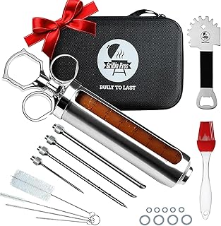 Professional Meat Injector Marinade Syringe Kit for Smoking & Grilling T...