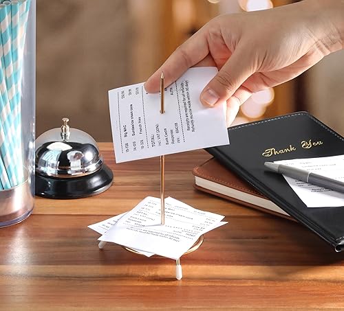 Miniatura 4 de New Star Foodservice 23770 Soporte de husillo de control chapado en latón para recibos 65 pulgadas dorado