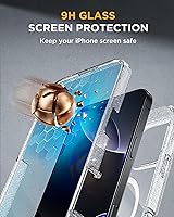 Vista 578 de Miracase Funda magnética para iPhone 14 de 6.1 pulgadas, protector de pantalla de vidrio templado integrado + protector de lente, compatible
