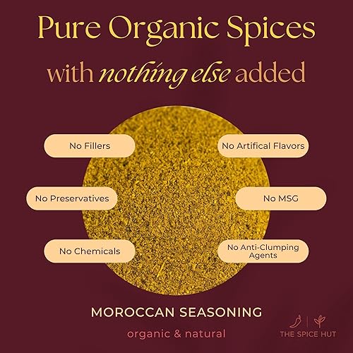 Miniatura 2 de Spice Hut - Mezcla orgánica de condimentos marroquíes, con sal, auténtica mezcla de especias mediterráneas para cocinar en olla de barro de Oriente
