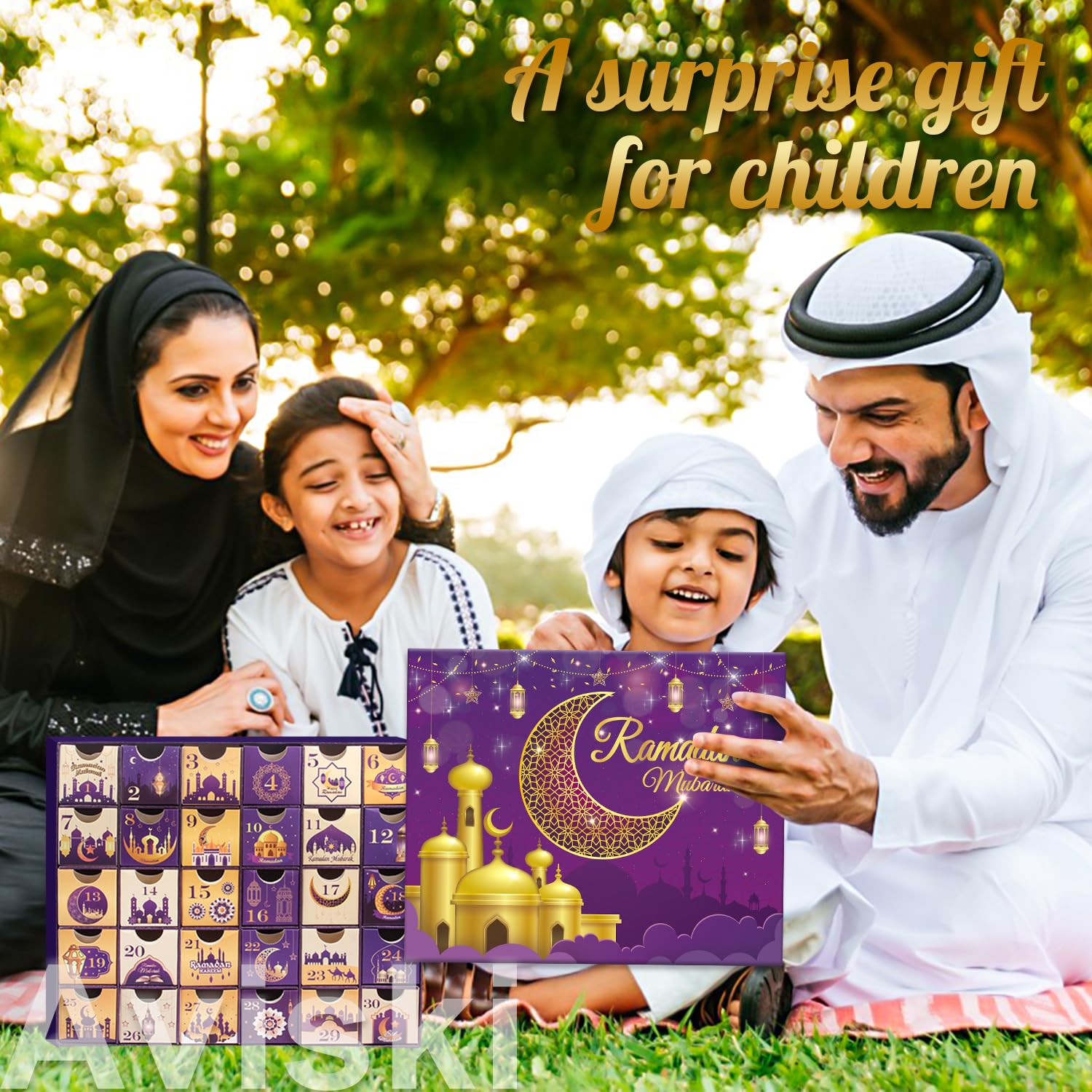 Calendario dell'avvento del Ramadan con cassetti, 30 scatole vuote per 30 giorni, calendario Eid Mubarak Coutdown riempibile, regalo per Ramadan, arte islamica, scatola di cartone per riporre i numeri