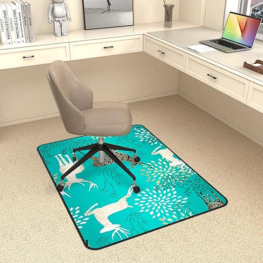 Placoot Desk Chair Mat for Hardwood Floor Corduroy Surface 1/6" Thick 48"x40" Office Chair Mat for Rolling Chairs-100% Large Anti-Slip Backing Under Desk Low-Pile Office Rug Floor Mat for Office/Home