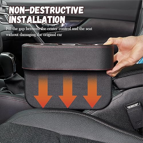 Miniatura 6 de Expansor de portavasos de automóvil, organizador multifuncional para asiento lateral con soporte para teléfono y soporte para bebidas, organizador