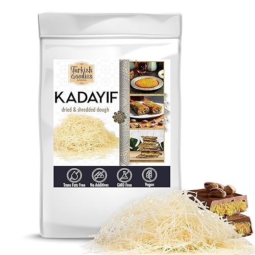 Masa de fillo rallada Kataifi de 5 onzas – Auténtico Kadayif para Knafeh, Kanafeh, Kunefe, barras de pistacho, baklava y recetas de postres gourmet