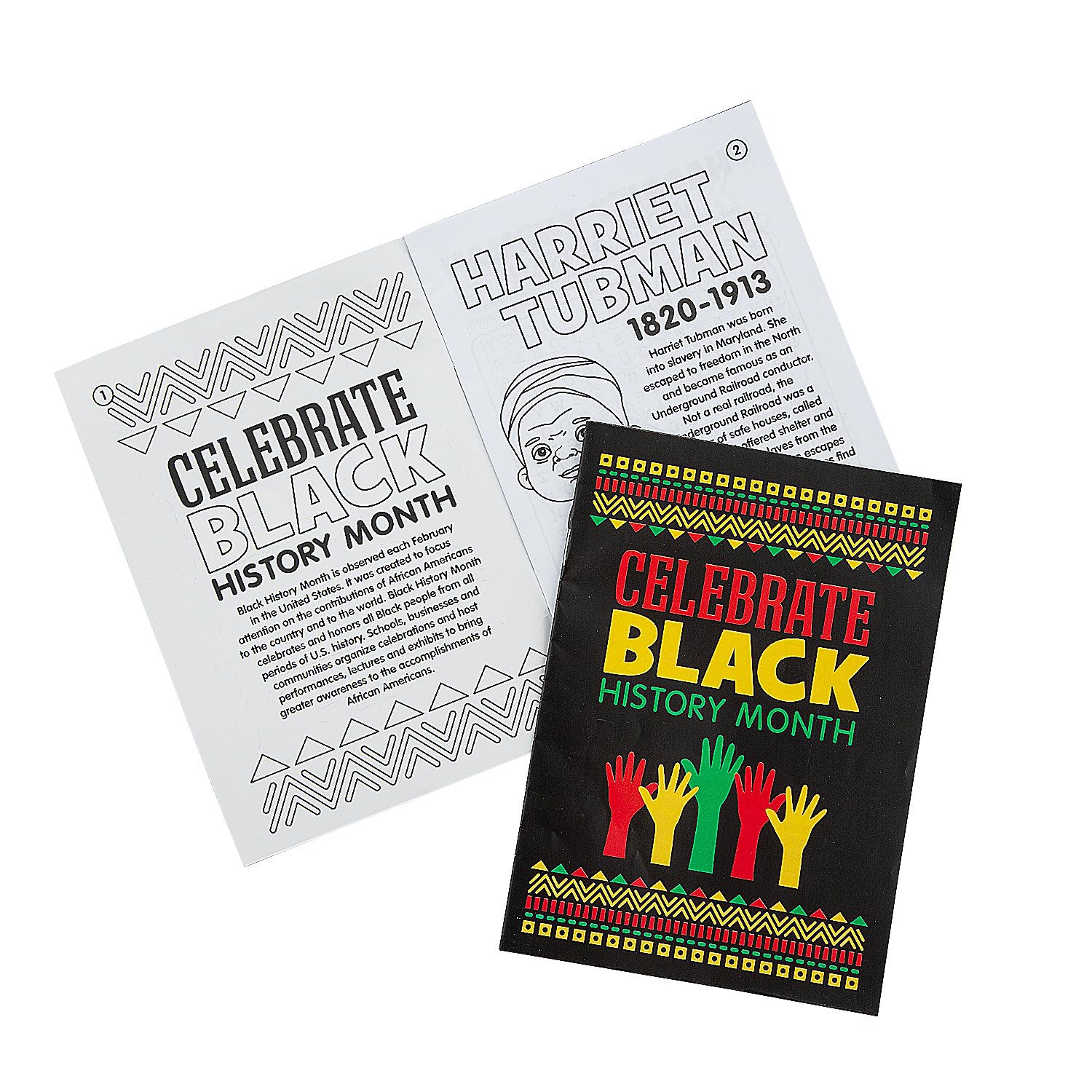 Fun Express 12 Pieces 5" x 7" 14 Pages Black History Month Activity Books, Party Supplies for Classroom Group Activities