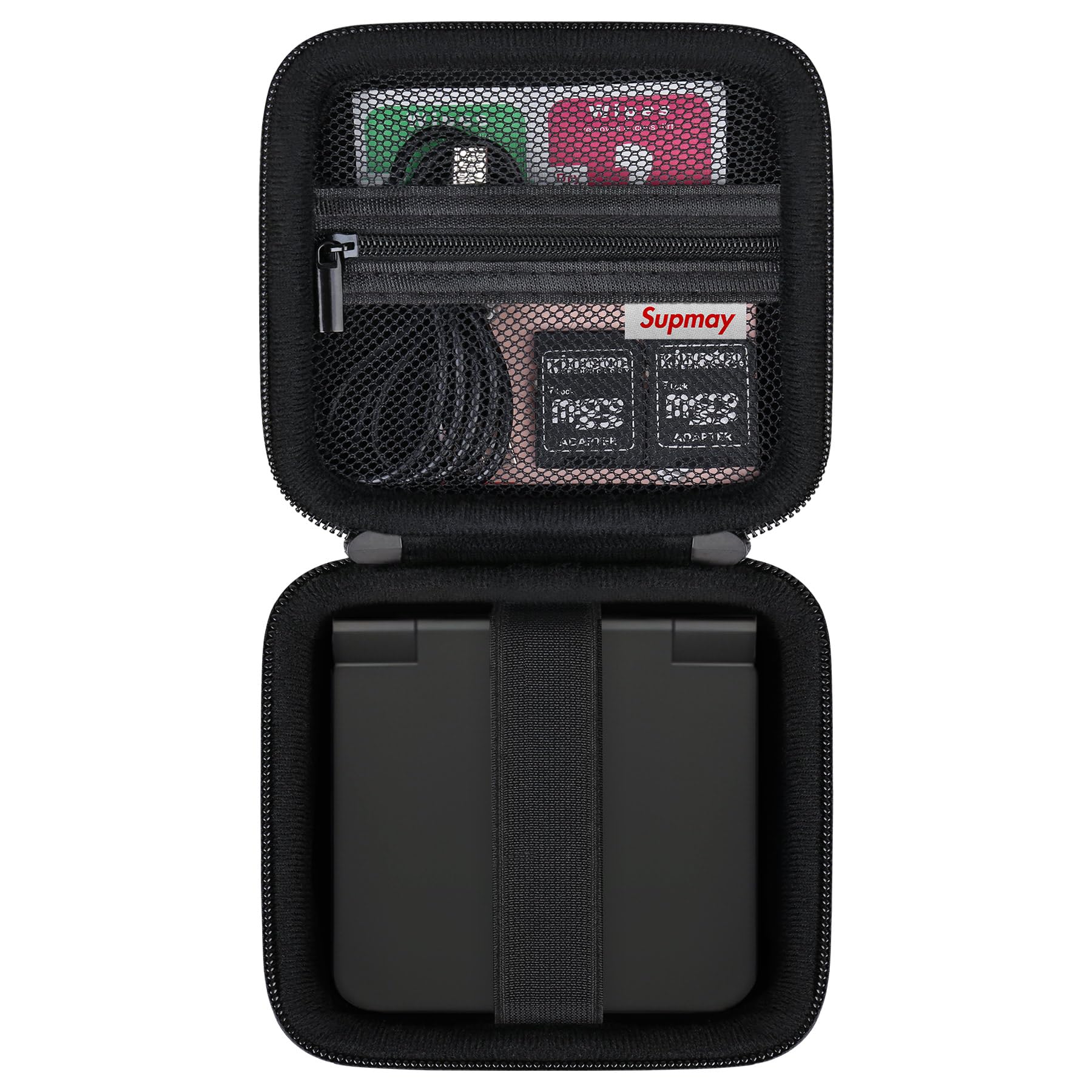 Supmay Carrying Case for RG34XXSP/RG35XXSP/Miyoo Flip V2 Retro Game Console, Portable Handheld Game Console Travel Storage Case with Mesh Bag for SD