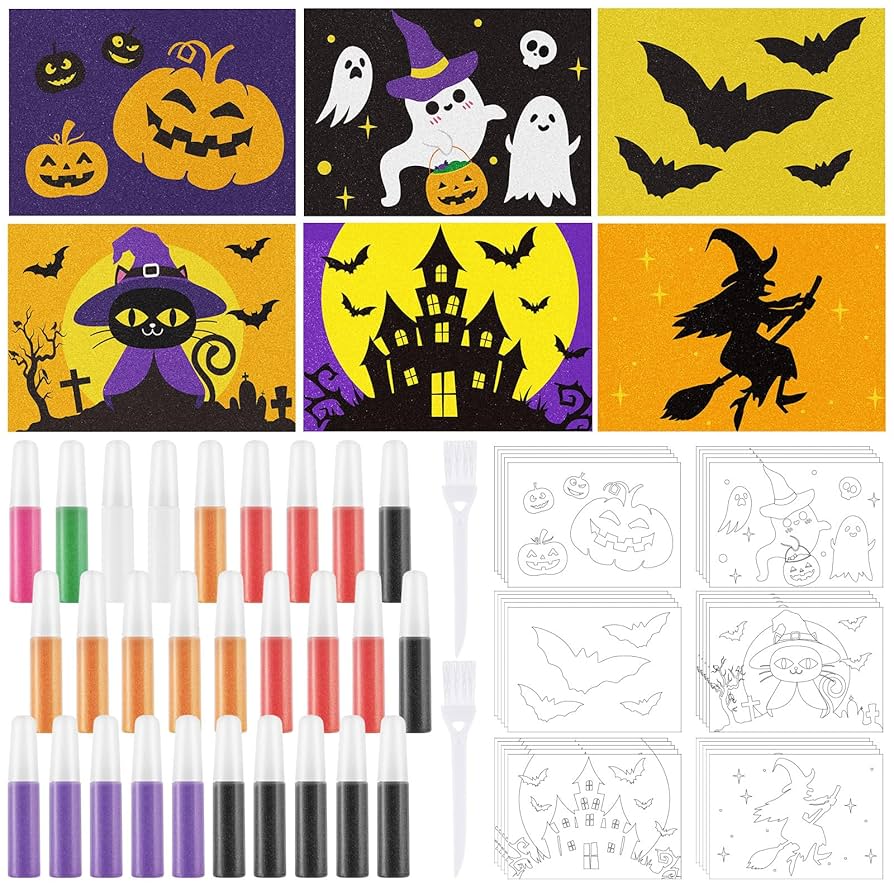 Amazon.com: VercanMonth 30 Sets Halloween Sand Art Kits for