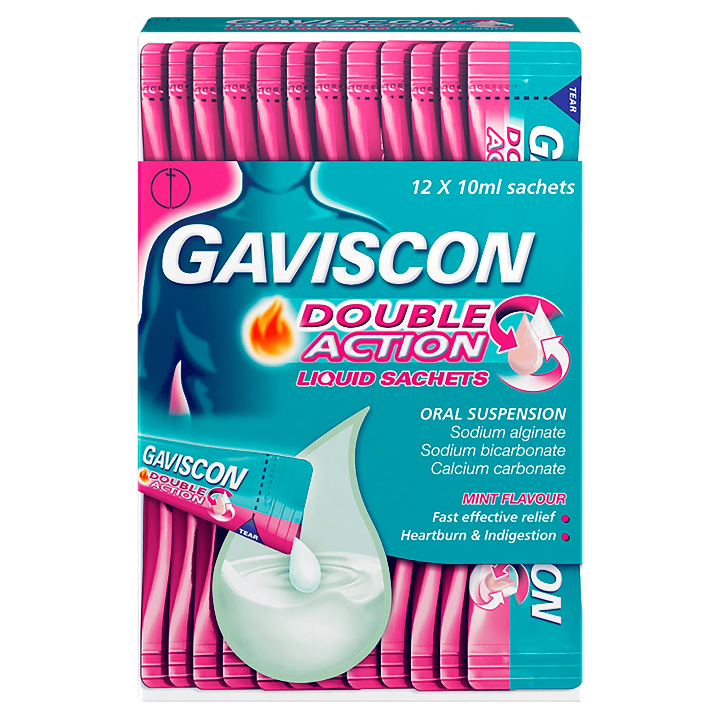 Gaviscon Double Action Liquid Sachets 12 x 10ml sachets