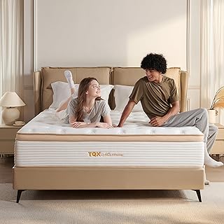 TQX Queen Mattress,12 Inch Hybrid Mattress in a Box: Memory Foam & Pocket Springs for Pressure Relief, Motion Isolation, Medium Firm,CertiPUR-US Certified,Fiberglass Free, 365 Night Trial