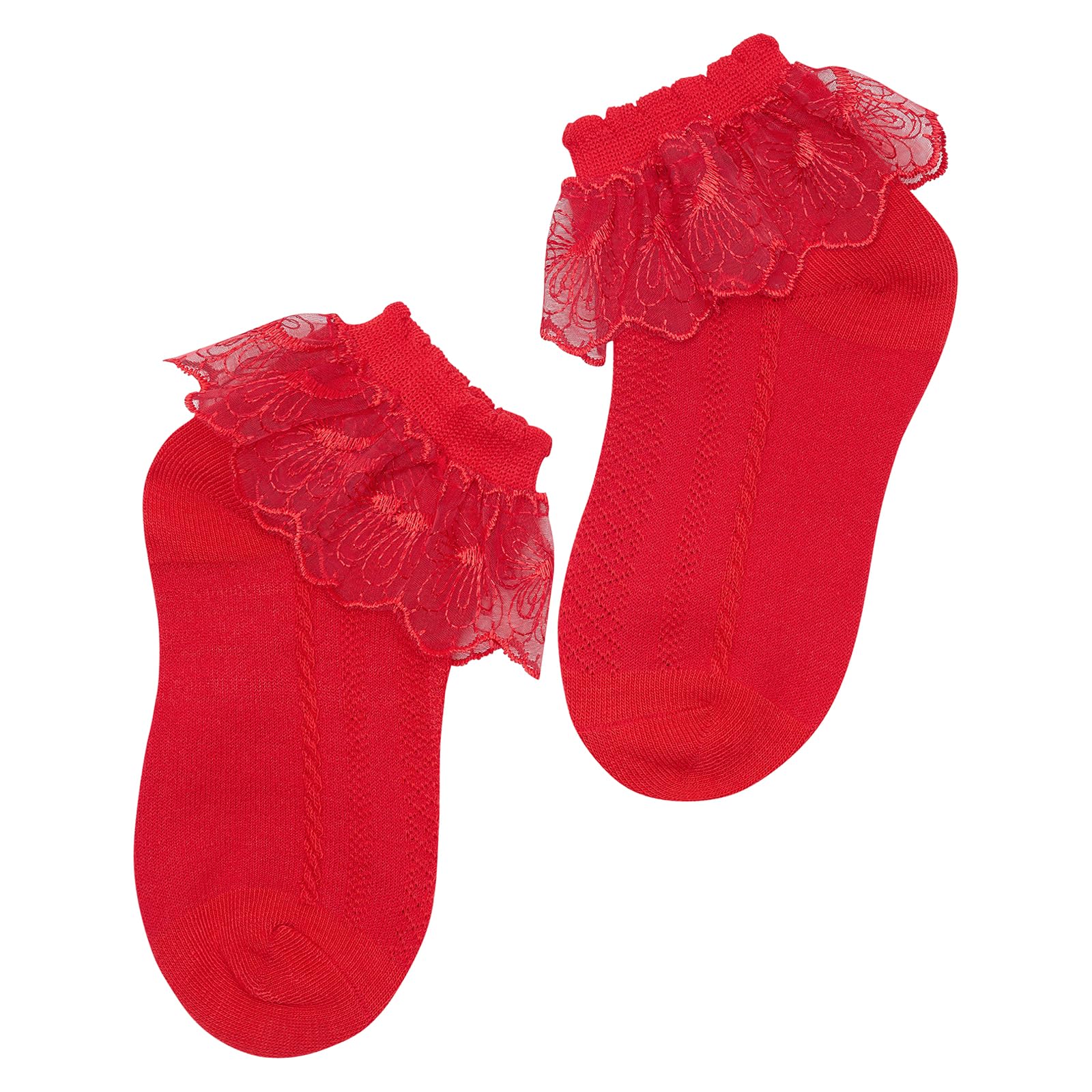 heartbury Cute and Colorful 100% Pure Cotton Baby Girls Frilly/Lace Ankle Length Socks For Girls-(Age 1-6Years), Assorted 1