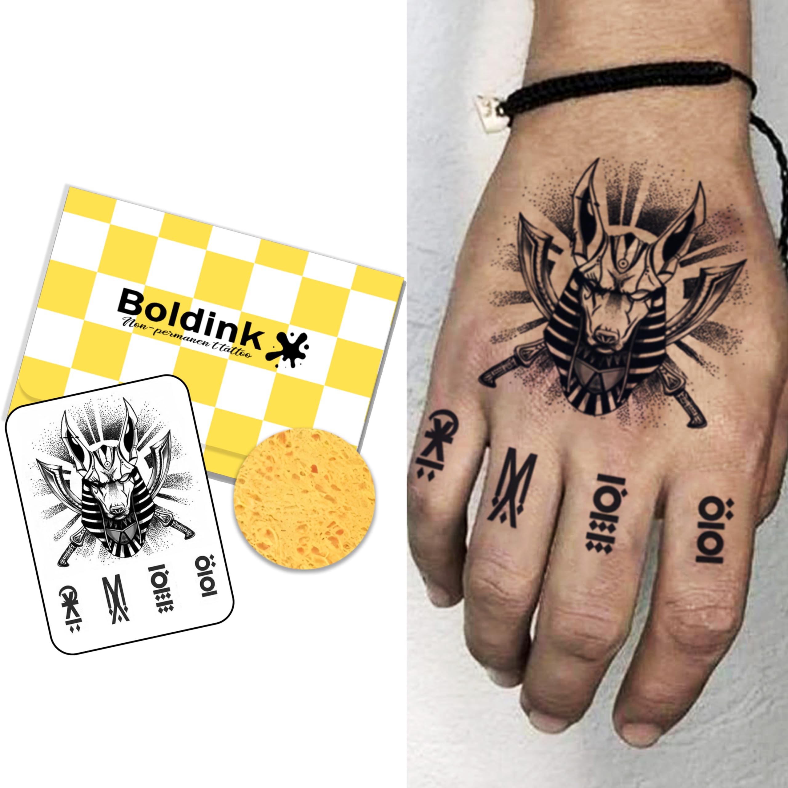 Amazon.com : Anubis Temporary Tattoos for Hand Arm Egypt Realistic