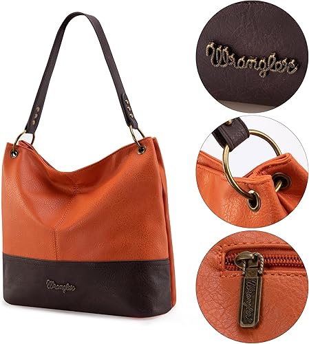 Miniatura 5 de Wrangler Hobo - Bolsas para mujer de cuero vegano con asa superior, bolsos de hombro y bolsos