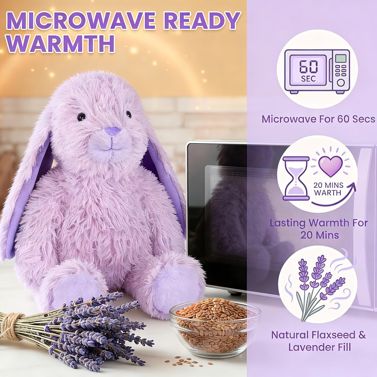 紫うさぎ♡マシュマロ Amazon.com: SuzziPals Heatable & Coolable Purple Bunny Stuffed