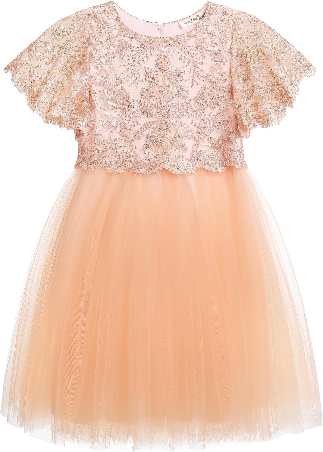 TUTULAND Tutu Dress for Girls - Glitter Sequin Tulle Dress Tiered Layered Flower Girl Dress for Wedding Birthday Photo Prop