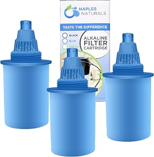 Naples Naturals AOK1089FBLUX3 Alkaline Water Pitcher Filter Replacement Designed for Models Original and Slim line, Blue (Pack of 3)