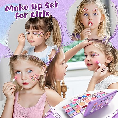 Miniatura 5 de Kit de maquillaje de unicornio para niñas, todo en uno, lavable y no tóxico, juego de maquillaje para niños pequeños, juguetes de simulación, fiesta