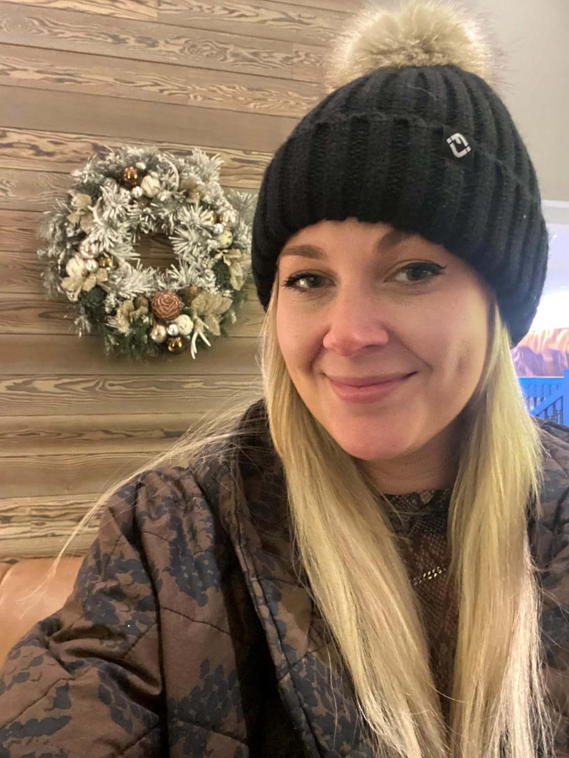 Funky Junque Women’s Winter Detachable Pom Beanie – Warm Knit Hat with Removable Faux Fur Pom, Soft Stretch Acrylic Cozy Cap - Image 3