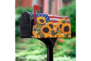 SUNFLOWER MAGNETIC POST COVERS - Beautify Your Mailbox with Patriotic Blooms