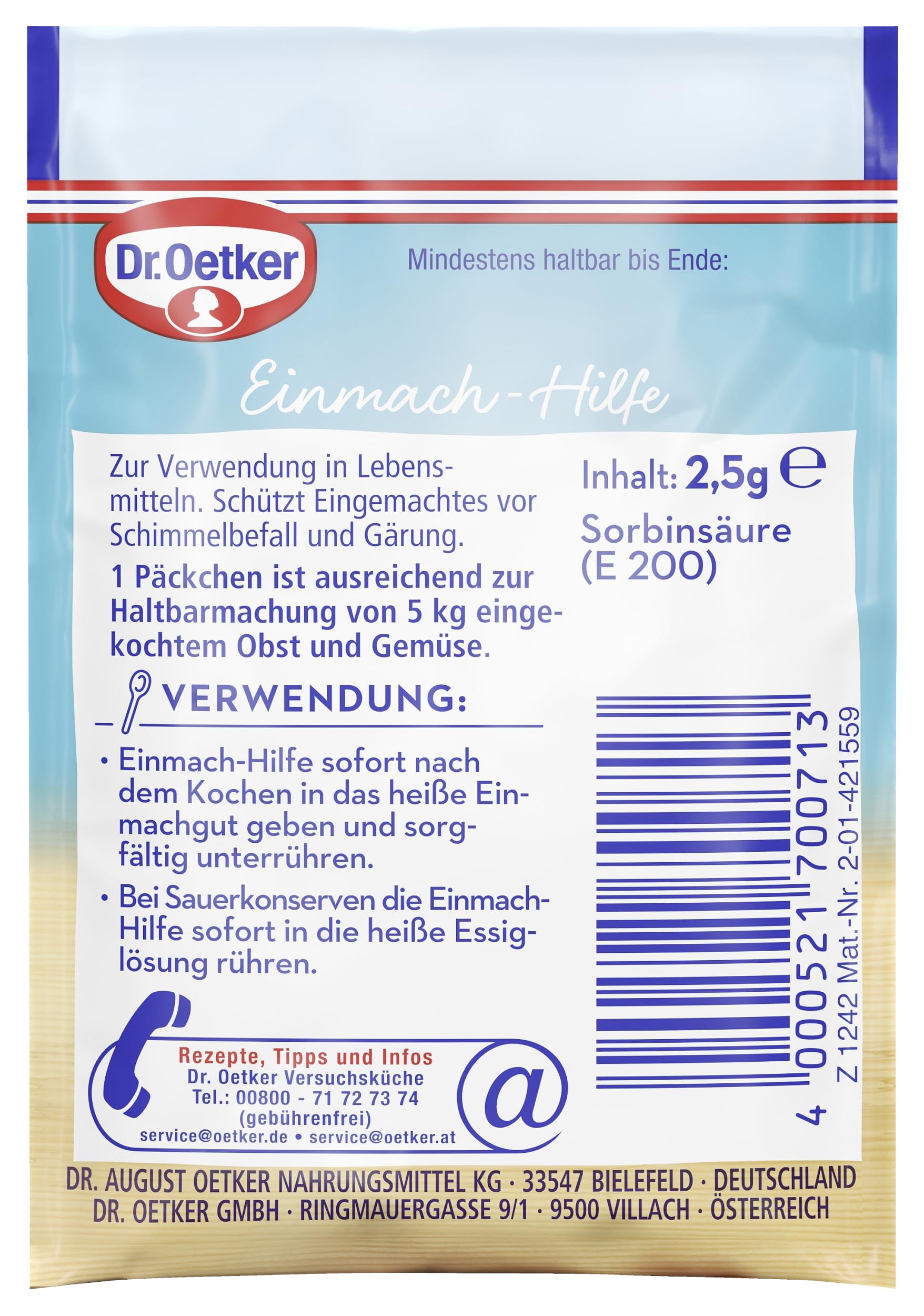 Dr. Oetker Einmach-Hilfe 3er, 20er Pack (20 x 7.5 g Beutel)