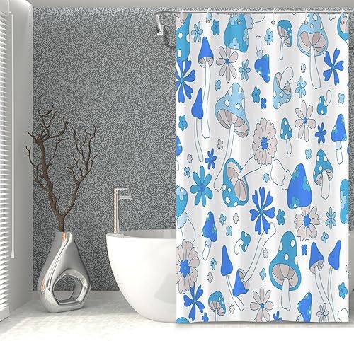 Miniatura 252 de Cortina de ducha de baño con temática de dinosaurio, cortina de ducha de hojas tropicales de dinosaurio verde con ganchos, cortina de ducha de tela