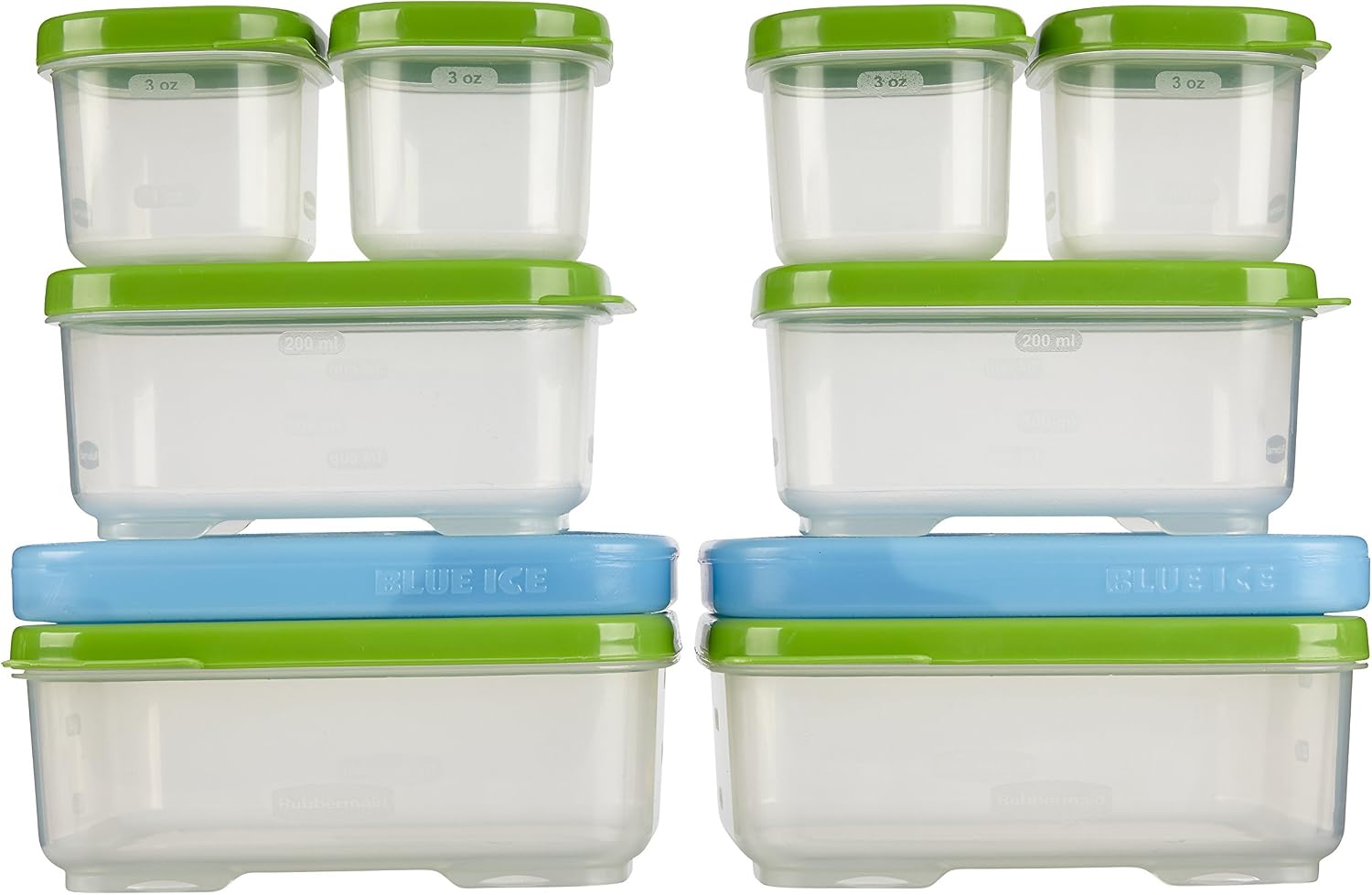 Rubbermaid LunchBlox Sandwich Kit, Green, Pack of 2