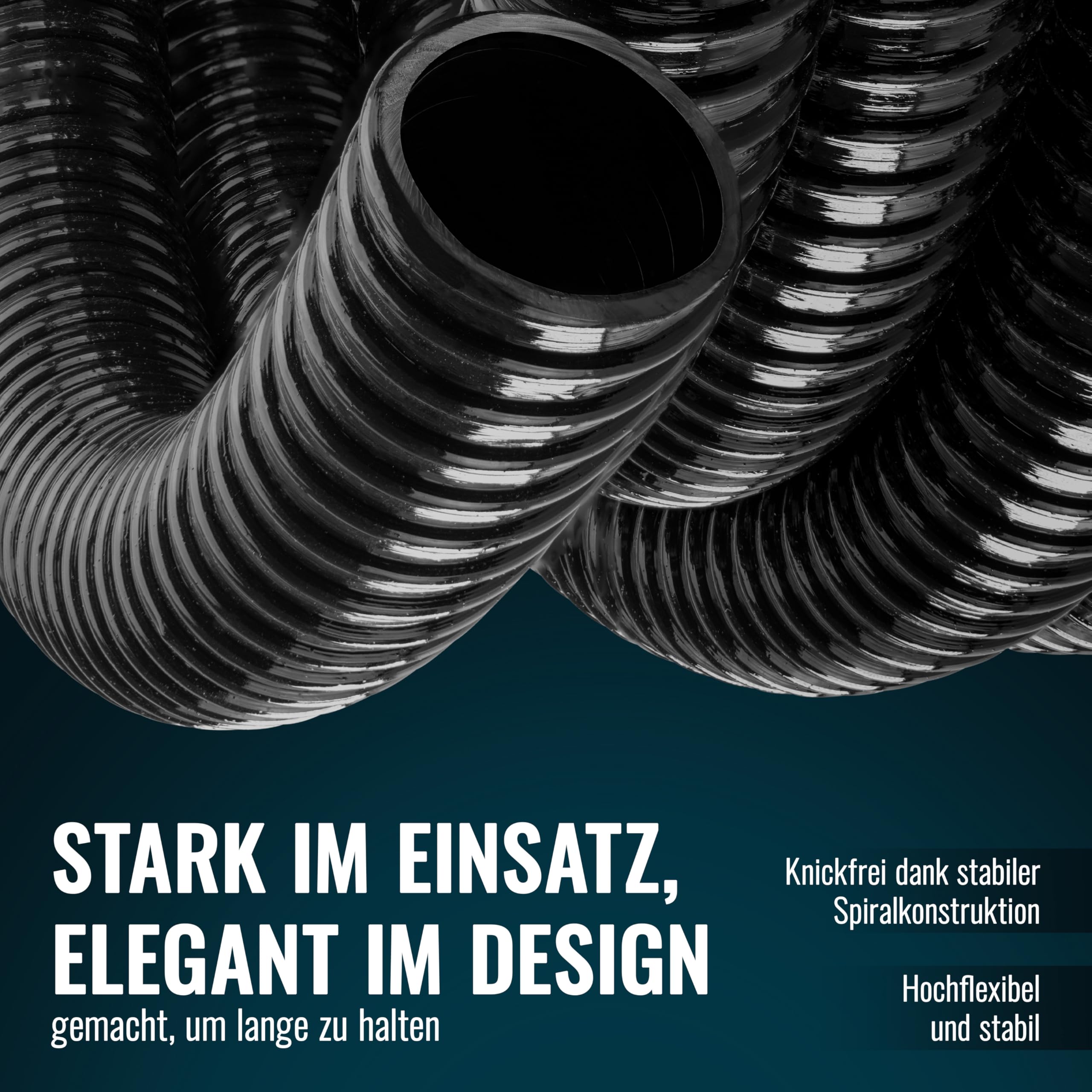Poppstar Teichschlauch 25mm (10m Spiralschlauch 1 Zoll (ID25 / AD29mm), 5 bar Betriebsdruck, 2,5mm Wandstärke), schwarz