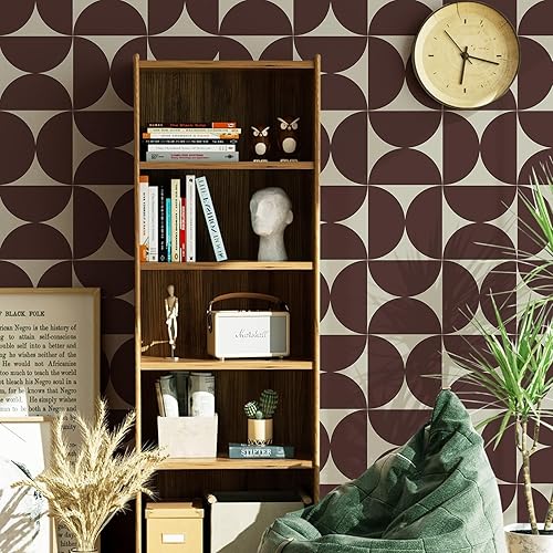 Miniatura 5 de Dimoon Papel tapiz floral de 236 x 17.3 pulgadas, papel de contacto dorado verde oscuro, hojas de papel de contacto impermeable, papel de pared de