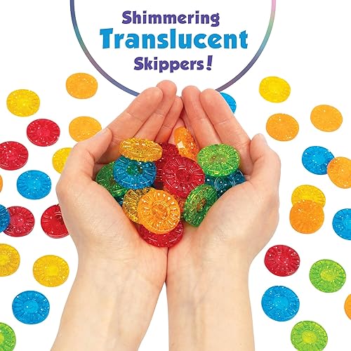 Miniatura 4 de MindWare Skippity - Juego de mesa para saltar y capturar para 2 a 4 jugadores - Twist on Checkers - 100 piezas - Diversión para niños y adultos, a